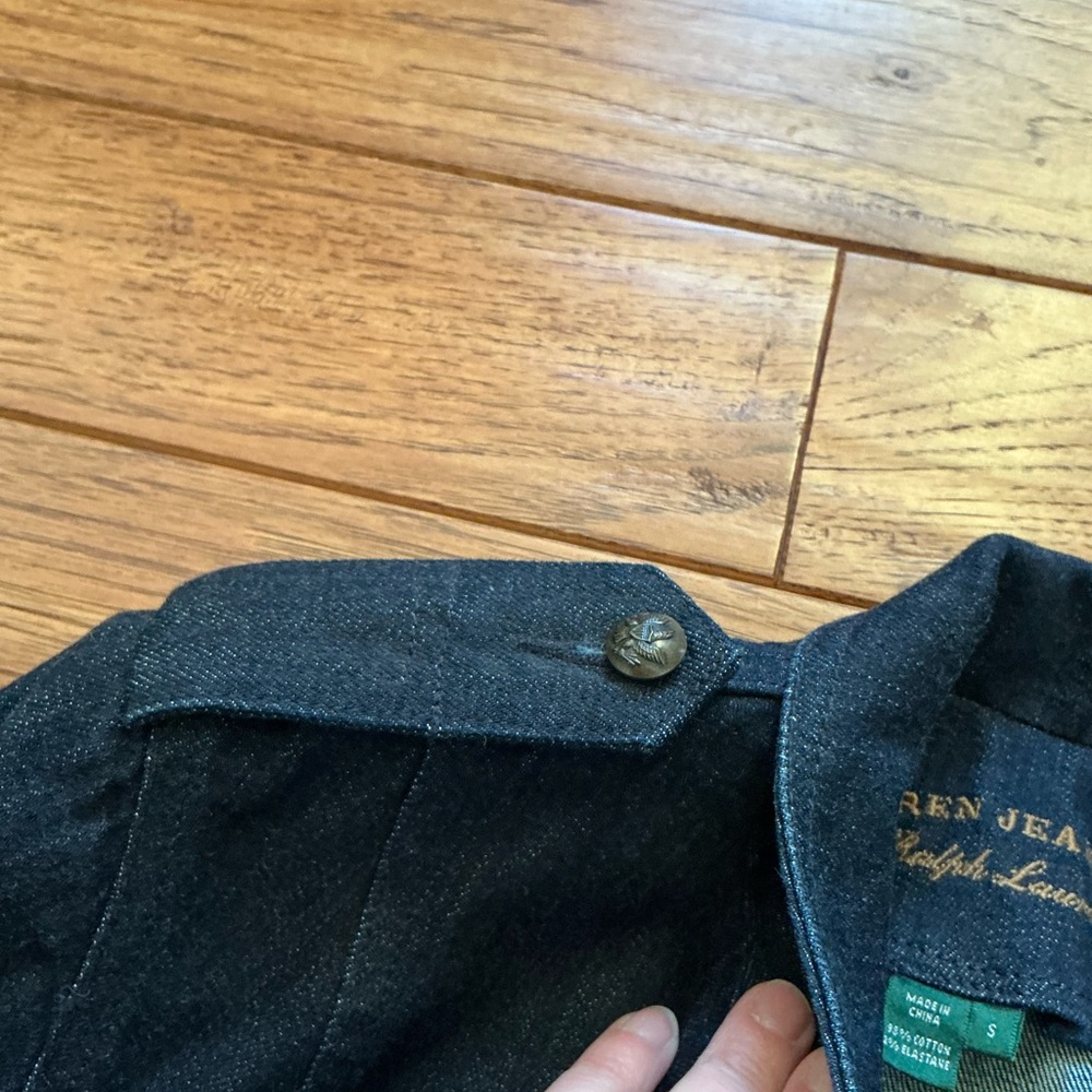 Lauren Jeans Co., Ralph Lauren Dark Denim Military Style Jacket, small - Picture 10 of 11